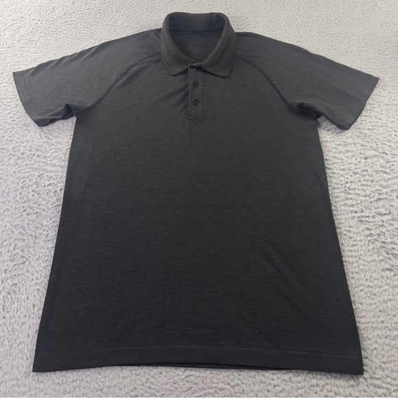 lululemon athletica Other - Lululemon Metal Vent Tech Polo Shirt Mens Small Black Short Sleeve Athleisure